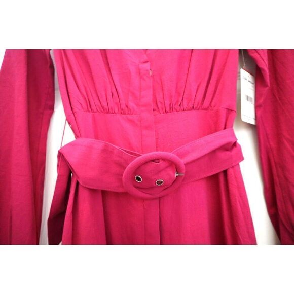 Free People OB1101164 Women's Sz XS Myrtle Magenta Kendra Belted Dress - Picture 5 of 12